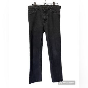 - THEORY women’s faded, black jeans, size 29, button, front closure,